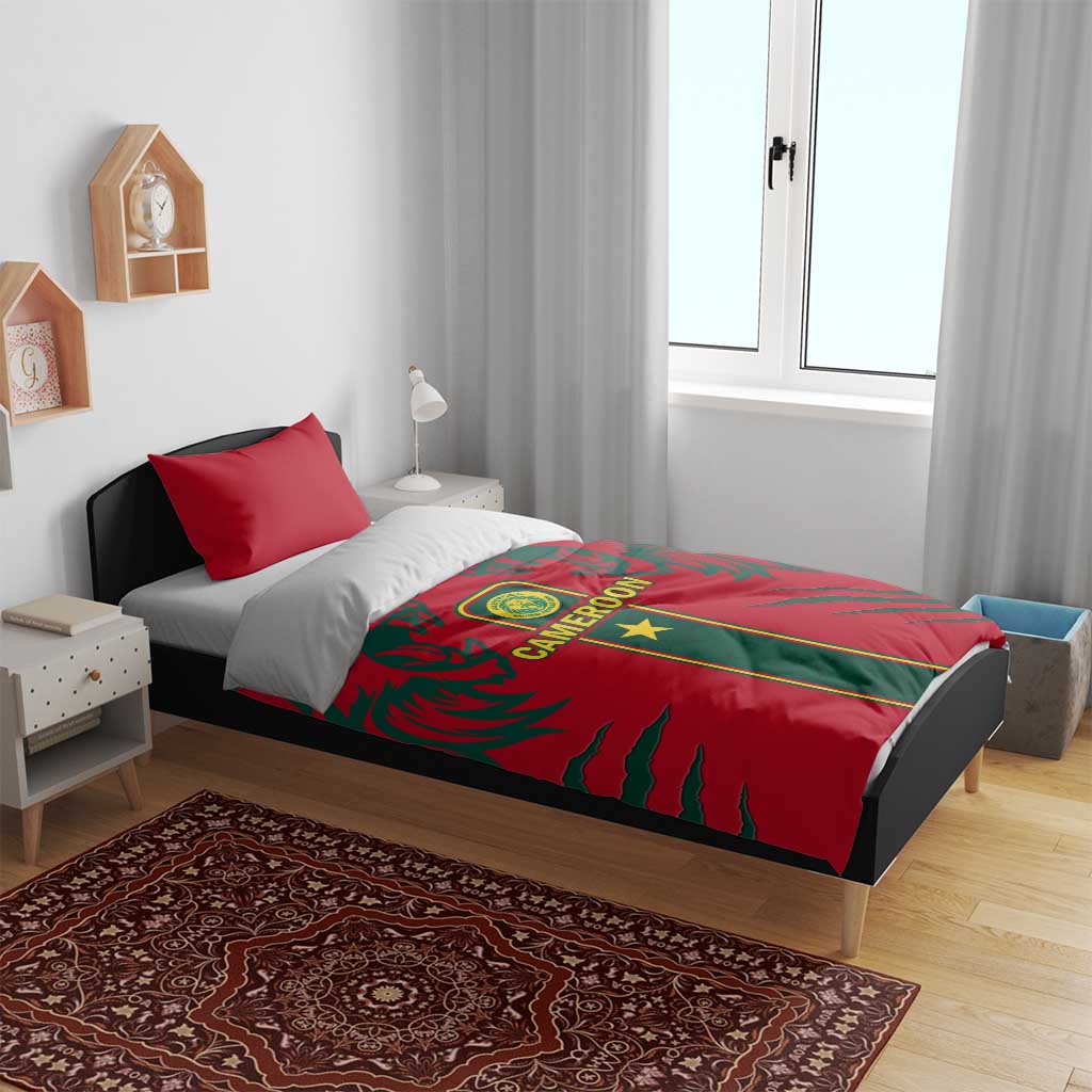 Cameroon Football Bedding Set 2024 African Nations Go Champions Lion Style LT14