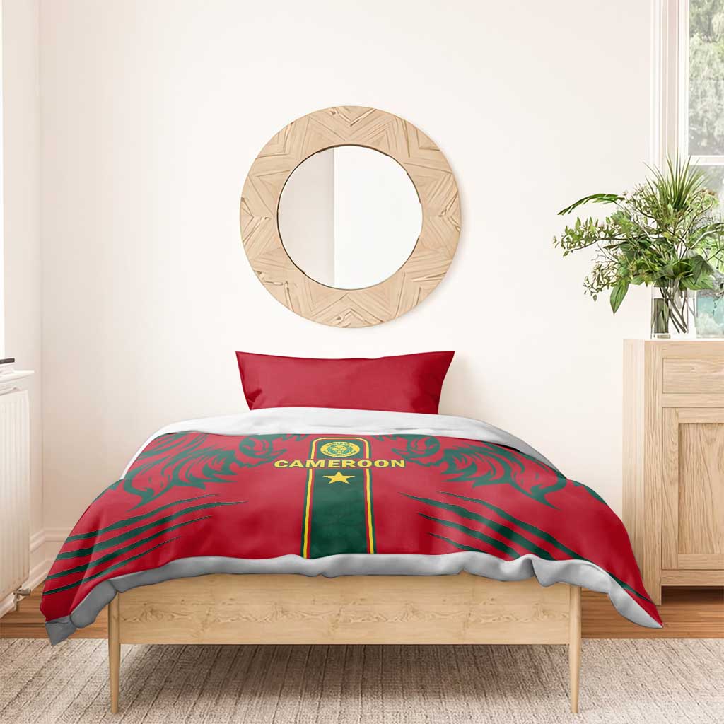 Cameroon Football Bedding Set 2024 African Nations Go Champions Lion Style LT14
