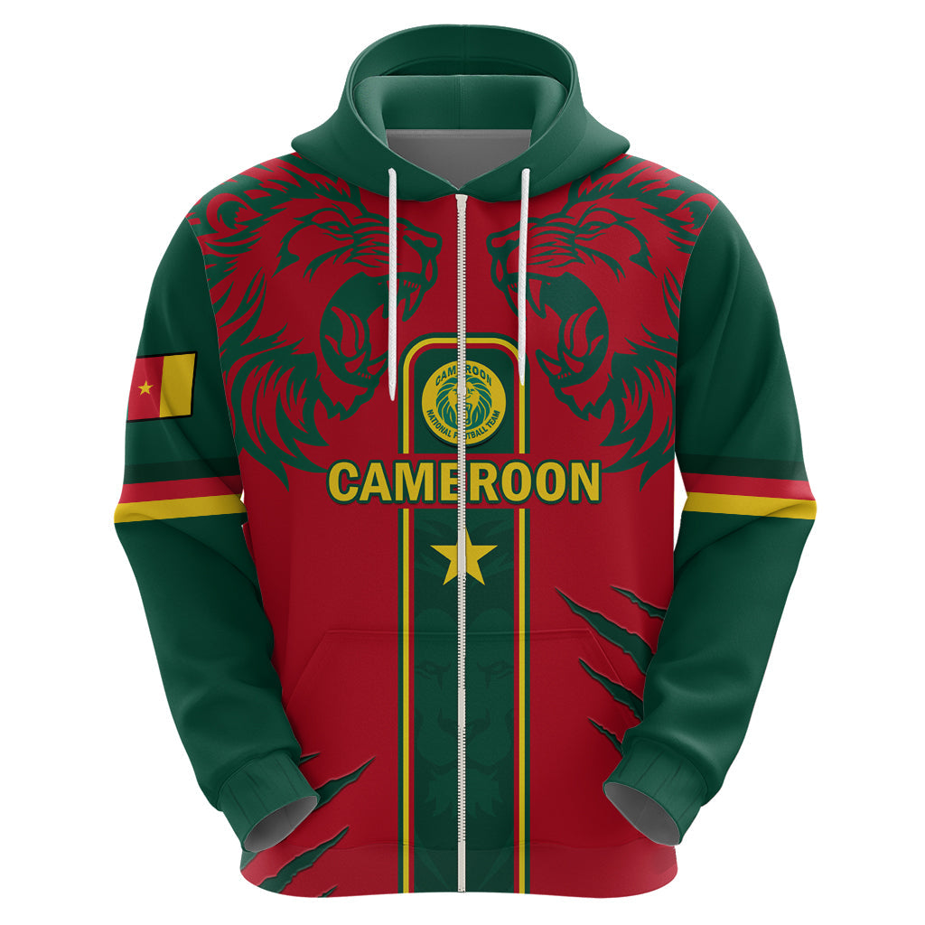 Custom Cameroon Football Hoodie 2024 African Nations Go Champions Lion Style LT14