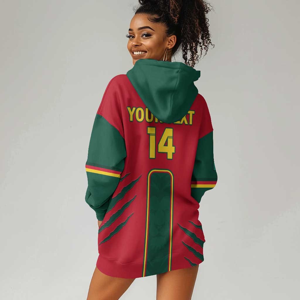 Custom Cameroon Football Hoodie Dress 2024 African Nations Go Champions Lion Style LT14