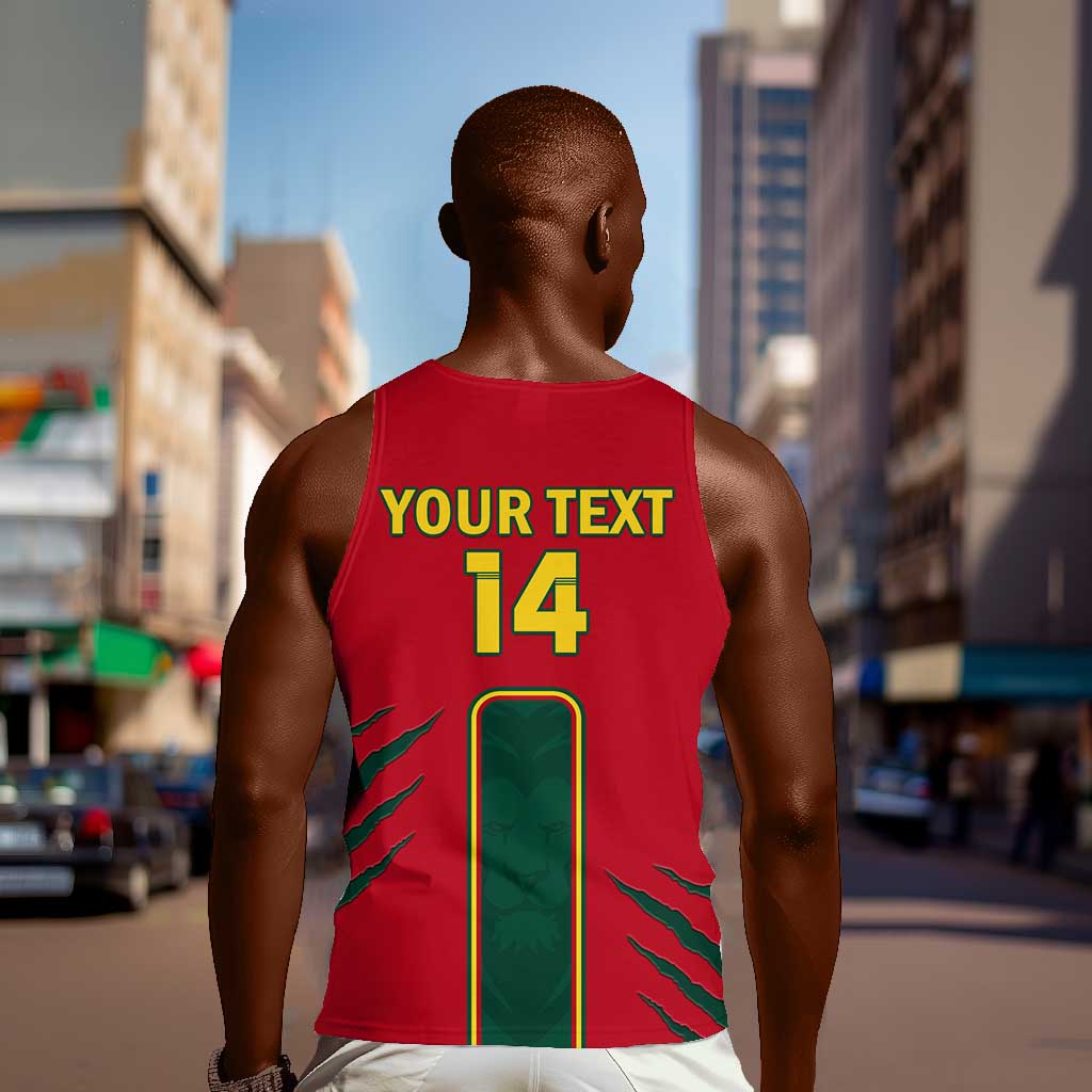 Custom Cameroon Football Men Tank Top 2024 African Nations Go Champions Lion Style LT14