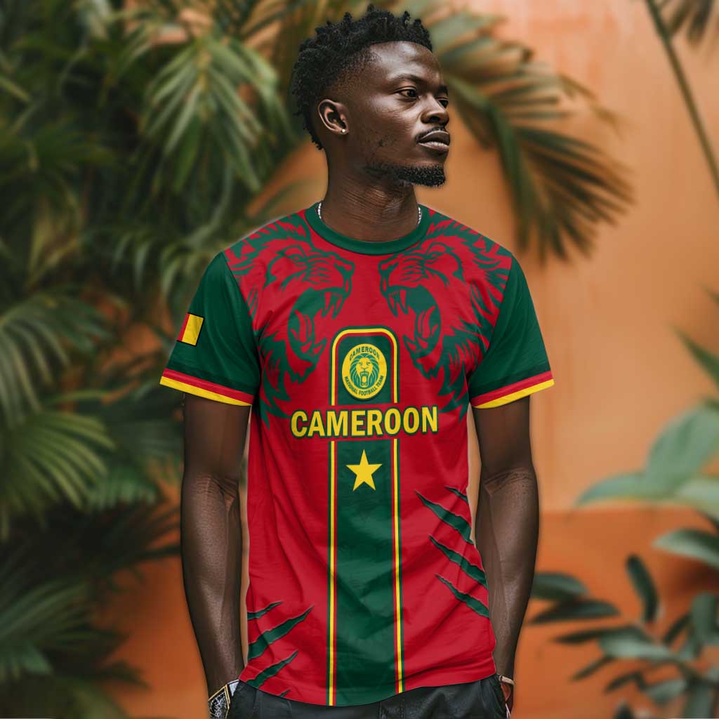 Custom Cameroon Football T shirt 2024 African Nations Go Champions Lion Style LT14