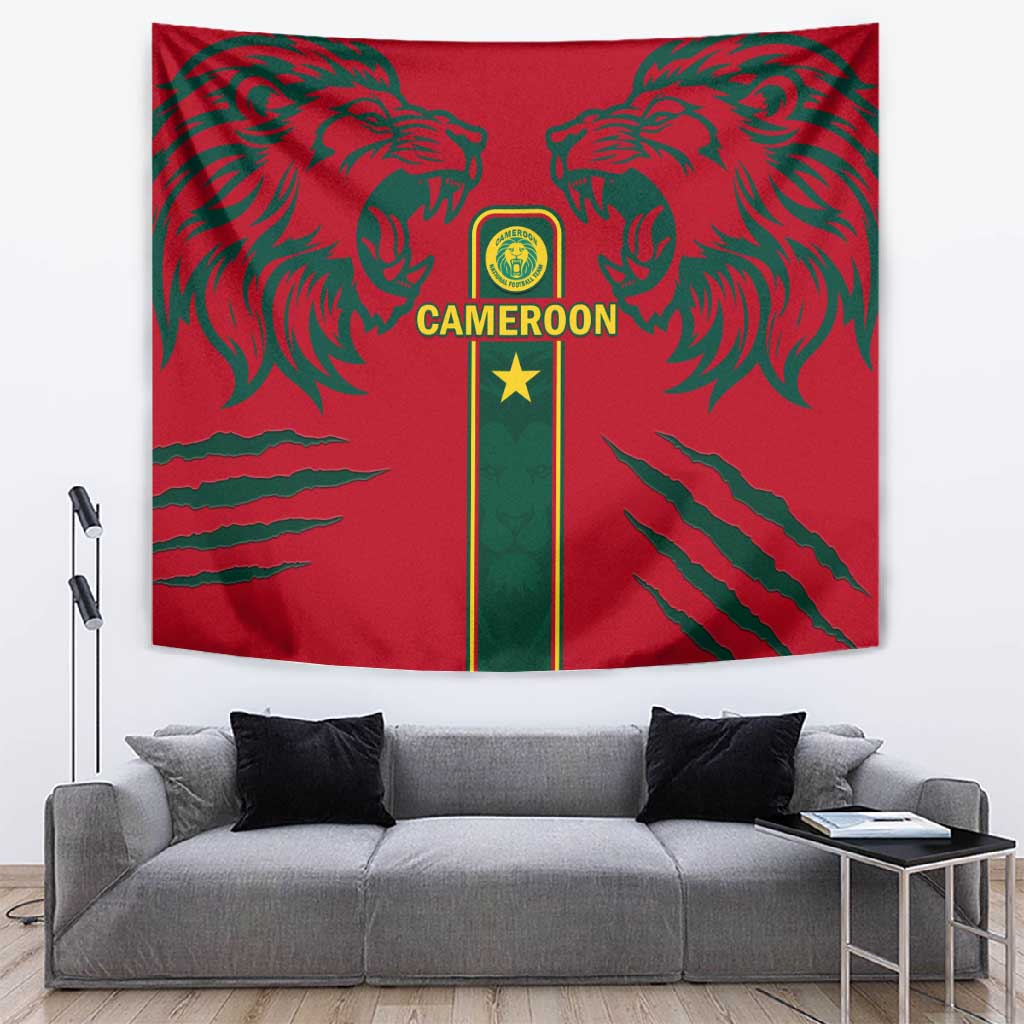 Cameroon Football Tapestry 2024 African Nations Go Champions Lion Style LT14