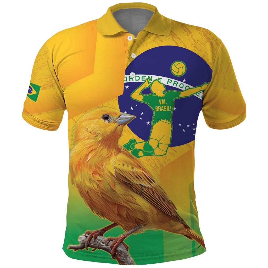 Brasil Volleyball Polo Shirt Go Champions Canario-da-terra LT14