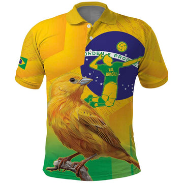 Brasil Volleyball Polo Shirt Go Champions Canario-da-terra LT14
