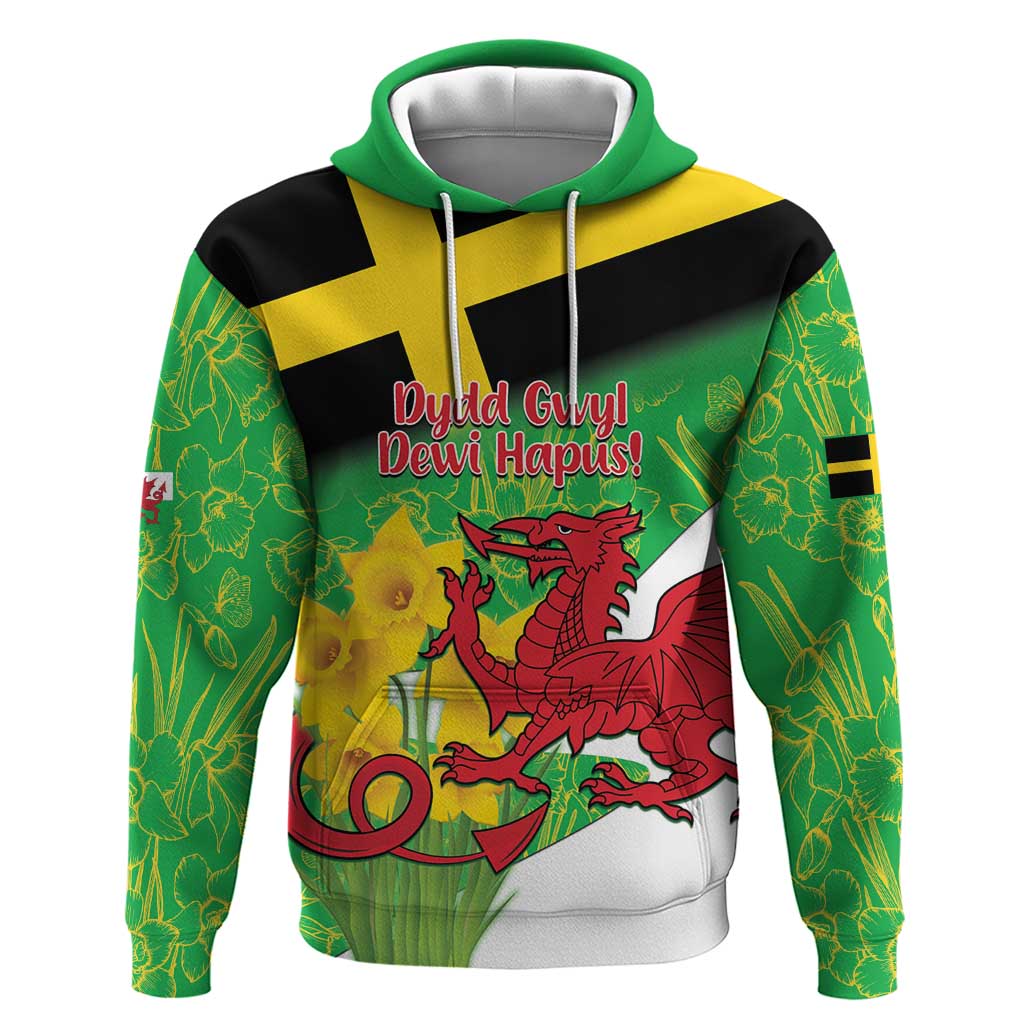 Wales Saint David's Day Hoodie Welsh Dragon Dydd Gwyl Dewi Hapus! LT14
