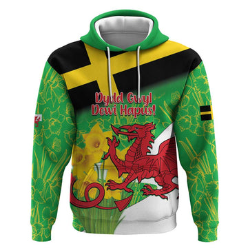 Wales Saint David's Day Hoodie Welsh Dragon Dydd Gwyl Dewi Hapus! LT14