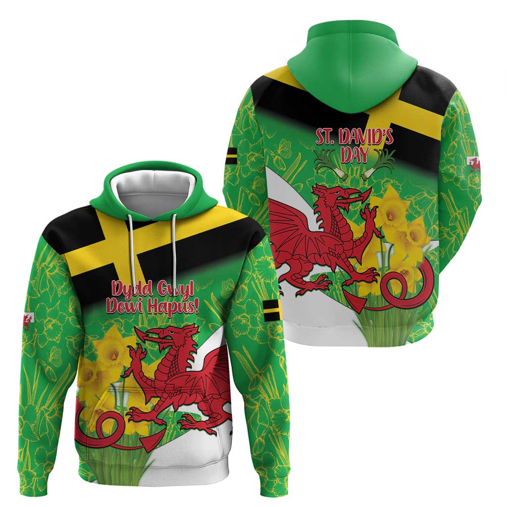 Wales Saint David's Day Hoodie Welsh Dragon Dydd Gwyl Dewi Hapus! LT14
