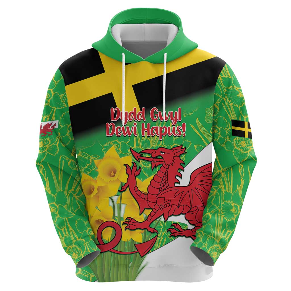 Wales Saint David's Day Hoodie Welsh Dragon Dydd Gwyl Dewi Hapus! LT14