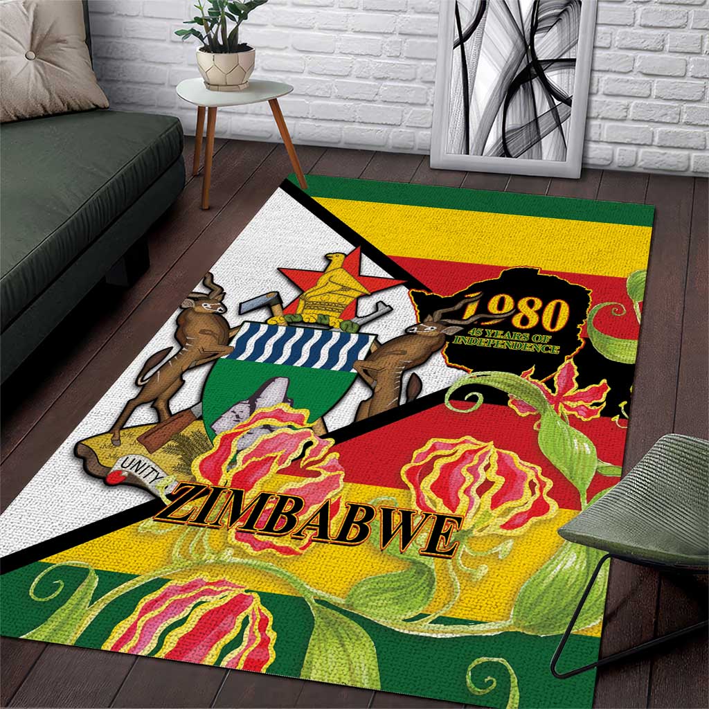 Nyika yeZimbabwe Area Rug Happy Independence Day - Flame Lily Flowers LT14
