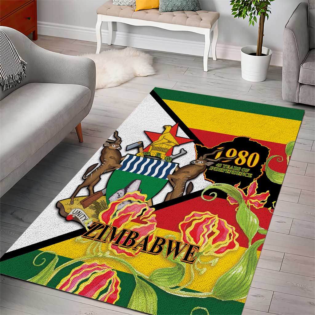 Nyika yeZimbabwe Area Rug Happy Independence Day - Flame Lily Flowers LT14