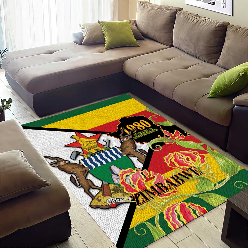 Nyika yeZimbabwe Area Rug Happy Independence Day - Flame Lily Flowers LT14