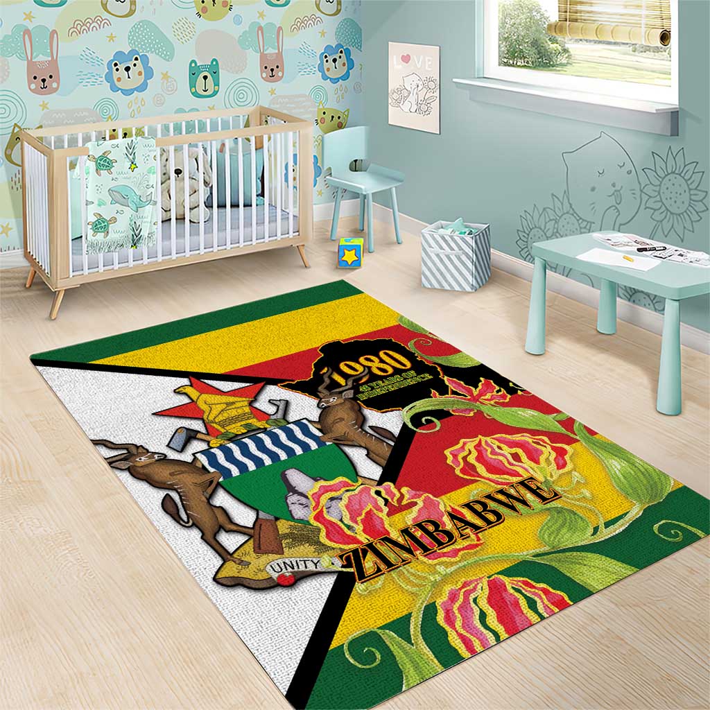 Nyika yeZimbabwe Area Rug Happy Independence Day - Flame Lily Flowers LT14