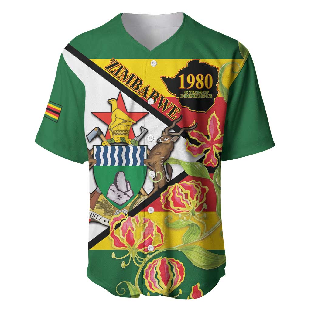 Nyika yeZimbabwe Baseball Jersey Happy Independence Day - Flame Lily Flowers LT14