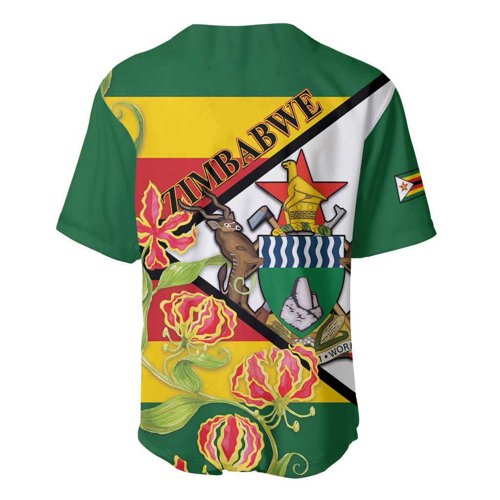 Nyika yeZimbabwe Baseball Jersey Happy Independence Day - Flame Lily Flowers LT14
