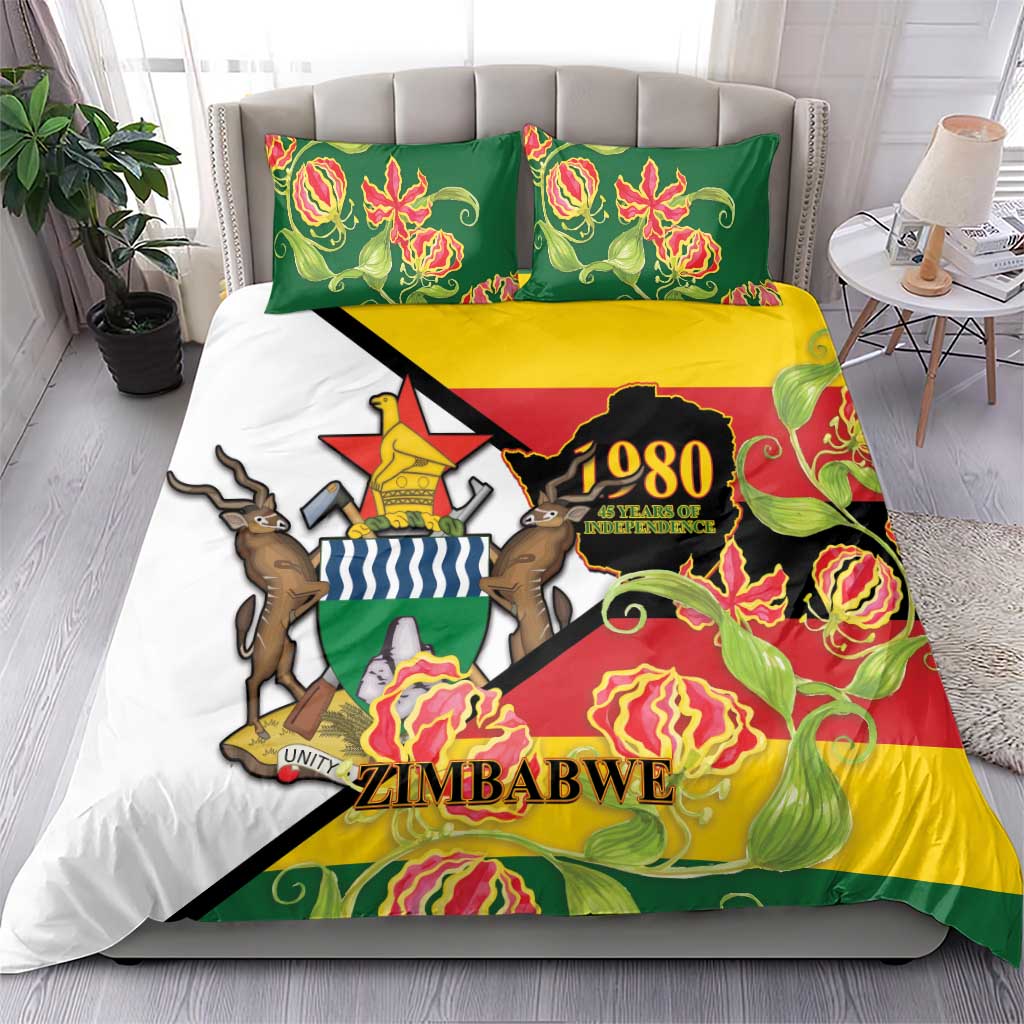 Nyika yeZimbabwe Bedding Set Happy Independence Day - Flame Lily Flowers LT14