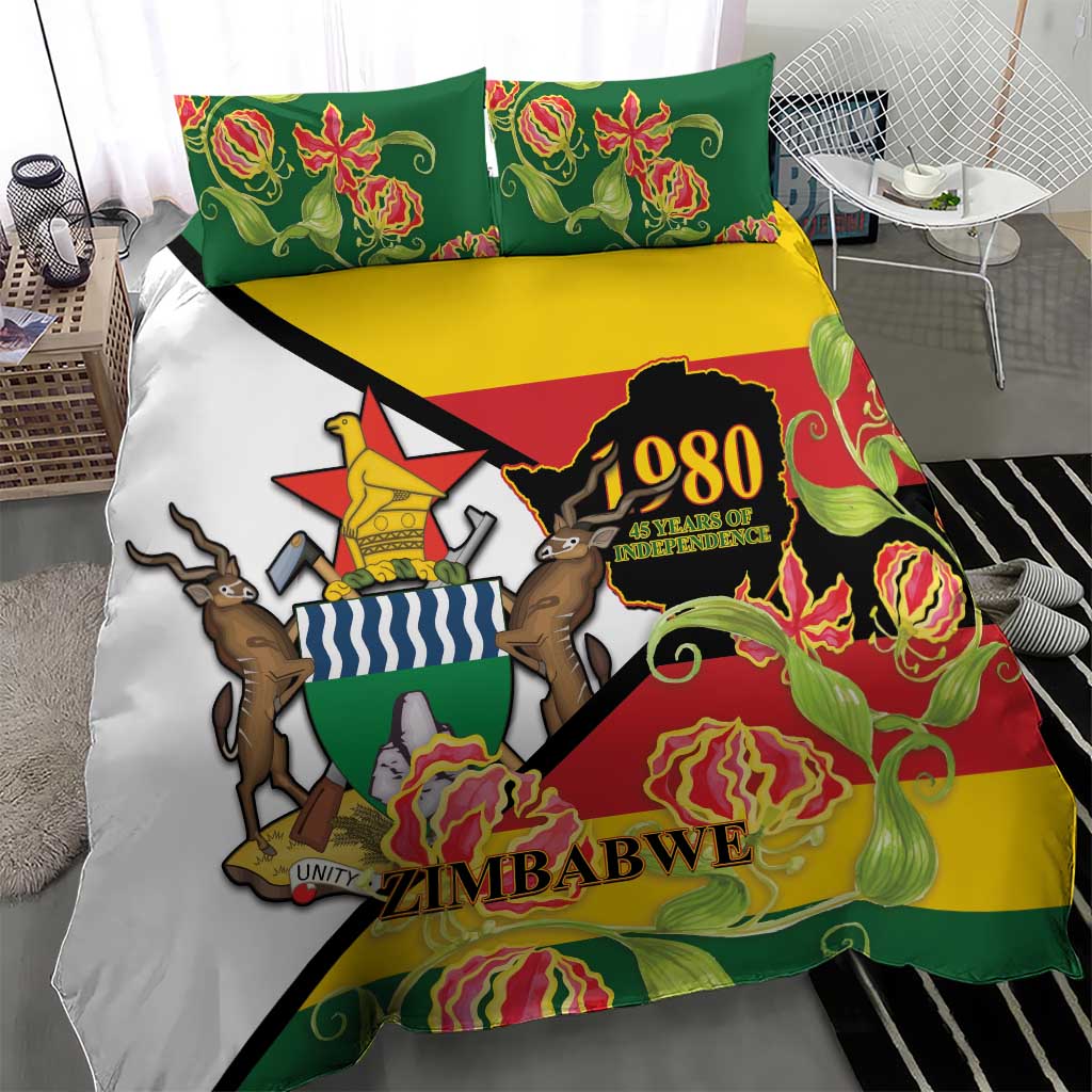 Nyika yeZimbabwe Bedding Set Happy Independence Day - Flame Lily Flowers LT14