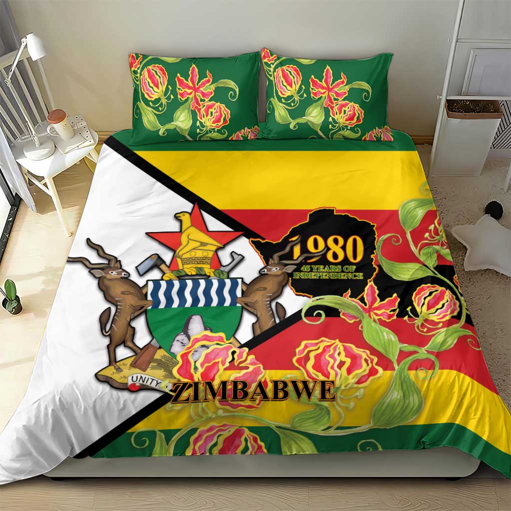 Nyika yeZimbabwe Bedding Set Happy Independence Day - Flame Lily Flowers LT14