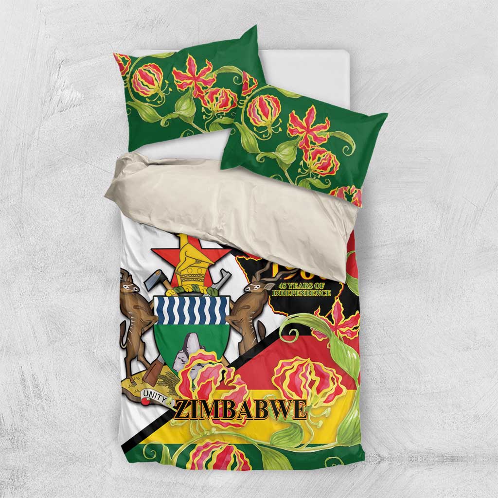 Nyika yeZimbabwe Bedding Set Happy Independence Day - Flame Lily Flowers LT14