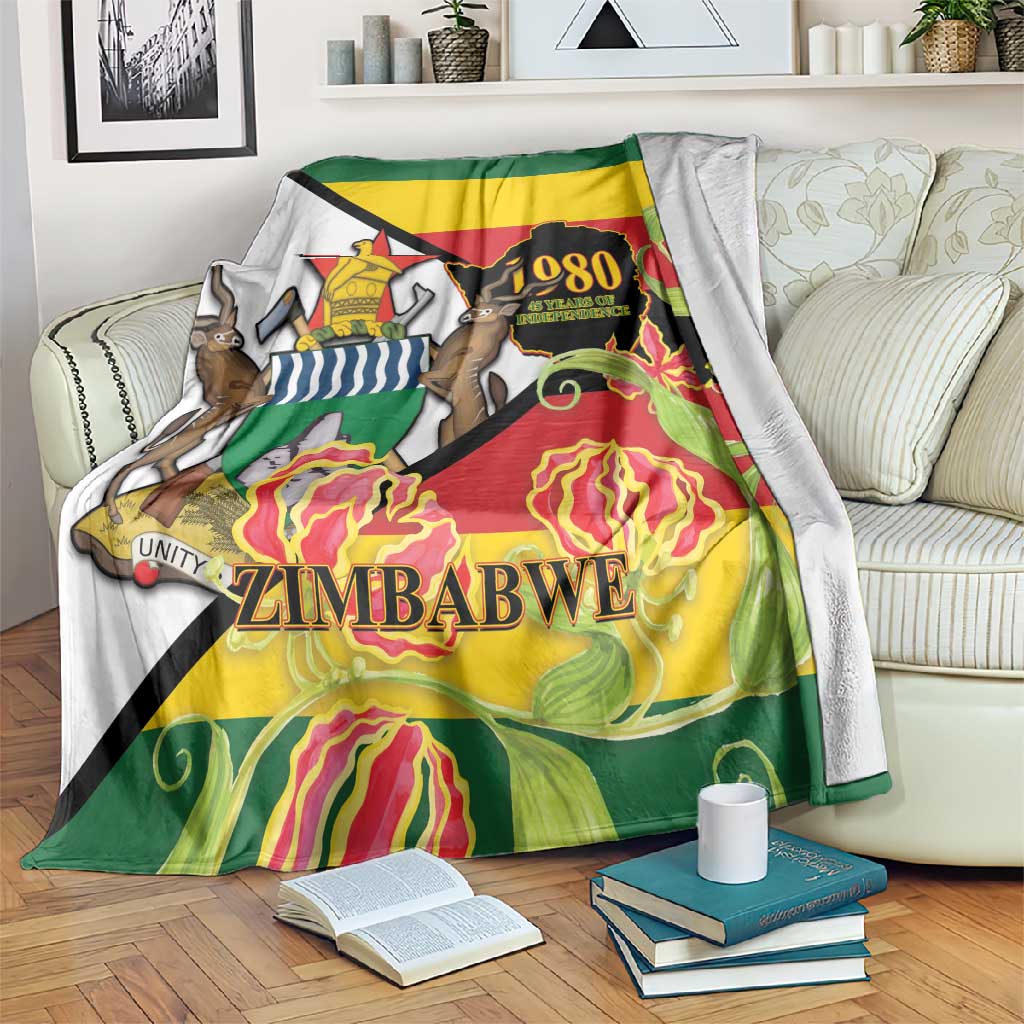 Nyika yeZimbabwe Blanket Happy Independence Day - Flame Lily Flowers LT14