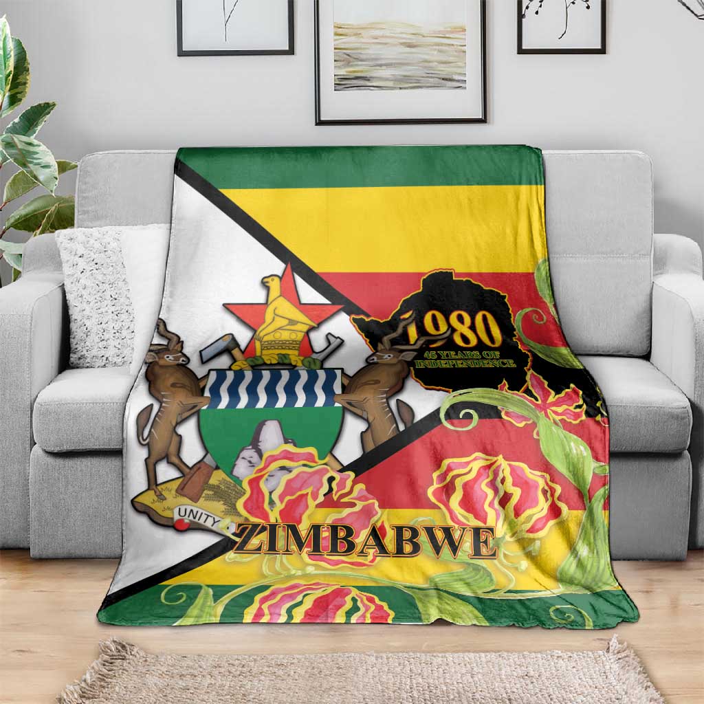Nyika yeZimbabwe Blanket Happy Independence Day - Flame Lily Flowers LT14