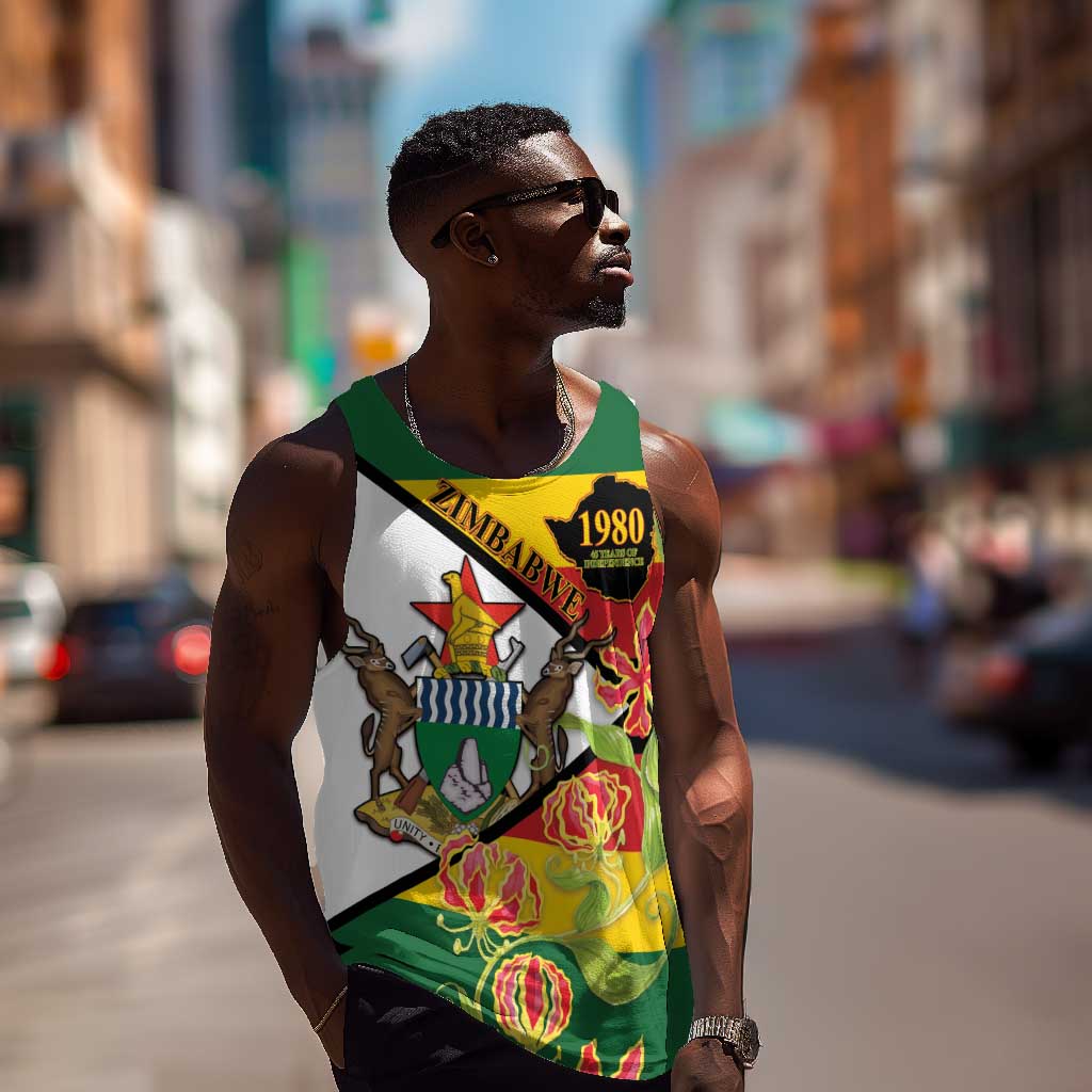 Nyika yeZimbabwe Men Tank Top Happy Independence Day - Flame Lily Flowers LT14