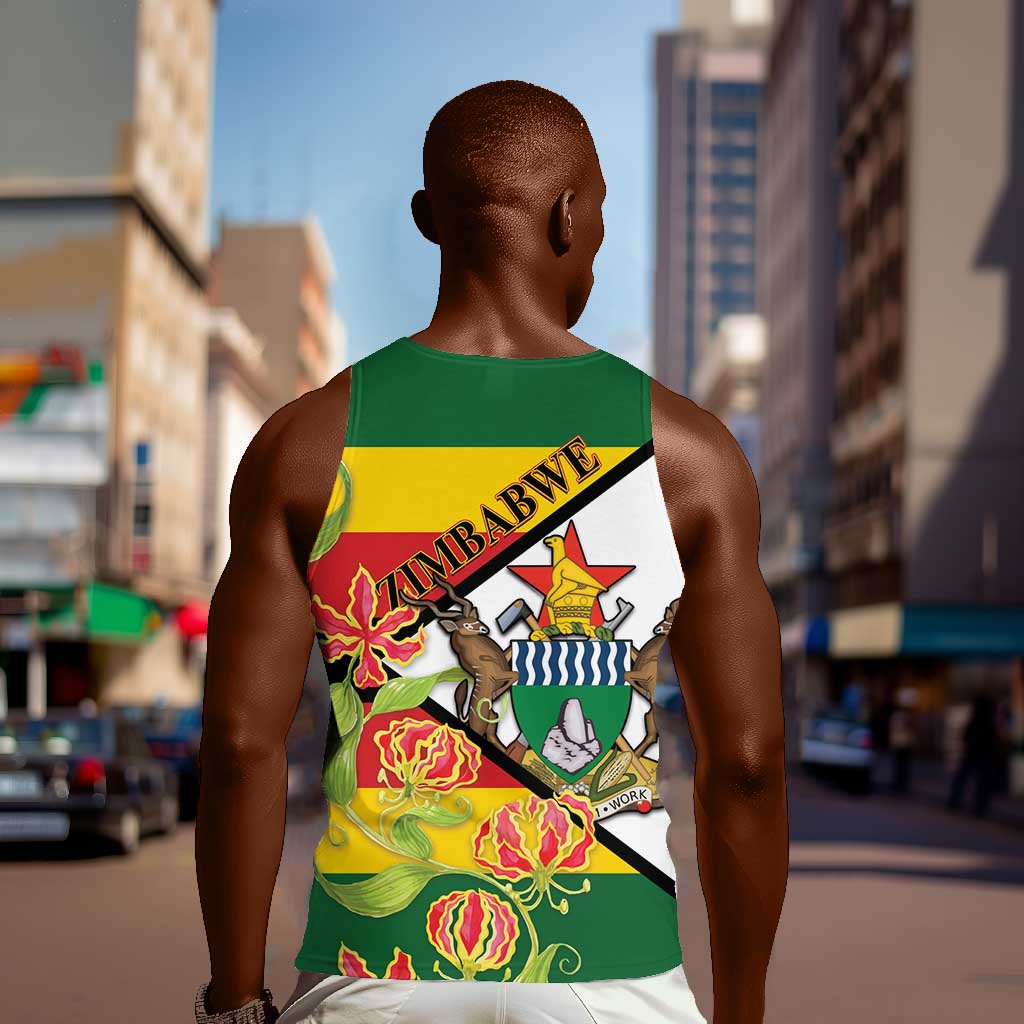 Nyika yeZimbabwe Men Tank Top Happy Independence Day - Flame Lily Flowers LT14