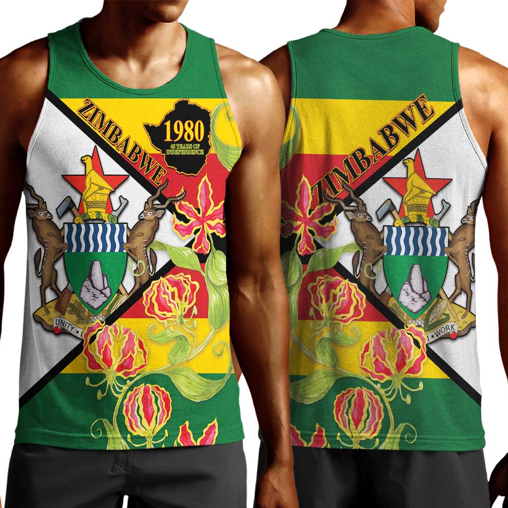 Nyika yeZimbabwe Men Tank Top Happy Independence Day - Flame Lily Flowers LT14
