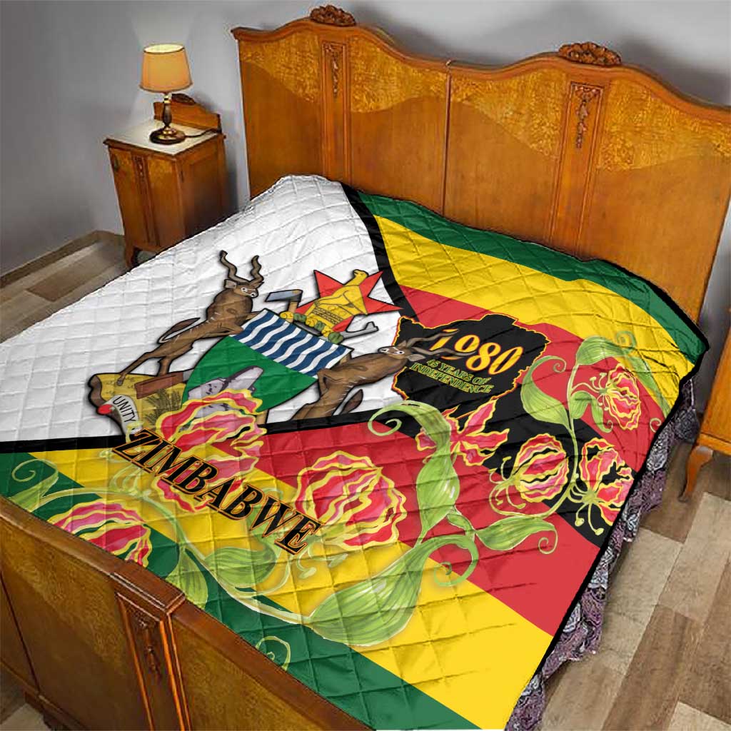 Nyika yeZimbabwe Quilt Happy Independence Day - Flame Lily Flowers LT14