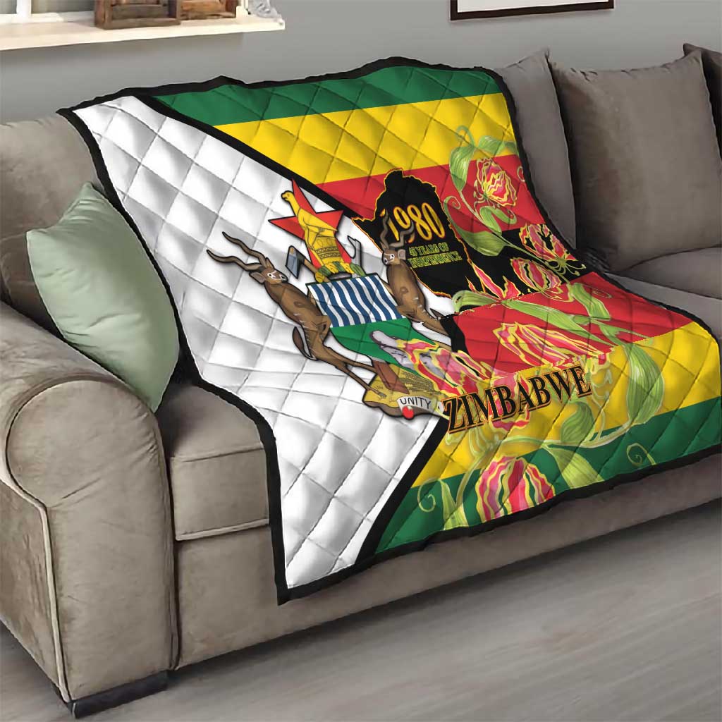 Nyika yeZimbabwe Quilt Happy Independence Day - Flame Lily Flowers LT14