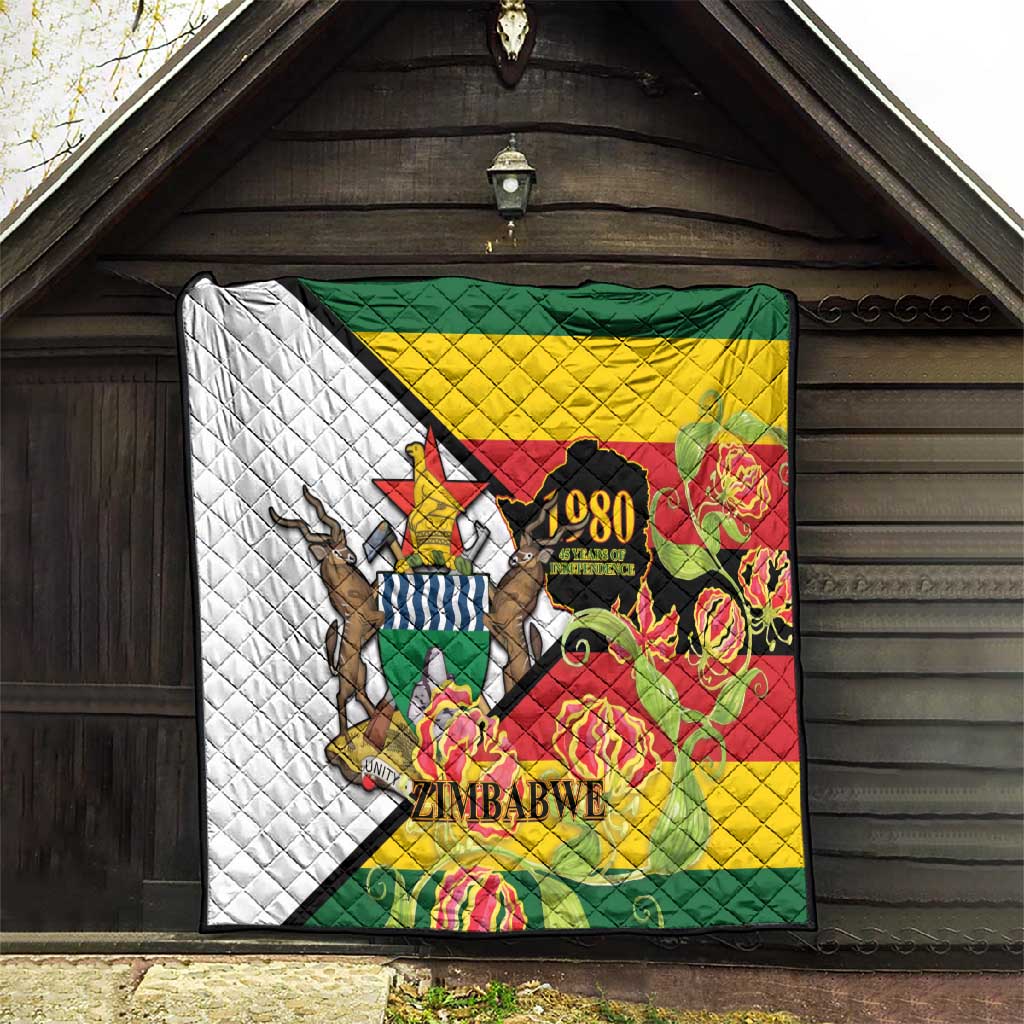 Nyika yeZimbabwe Quilt Happy Independence Day - Flame Lily Flowers LT14