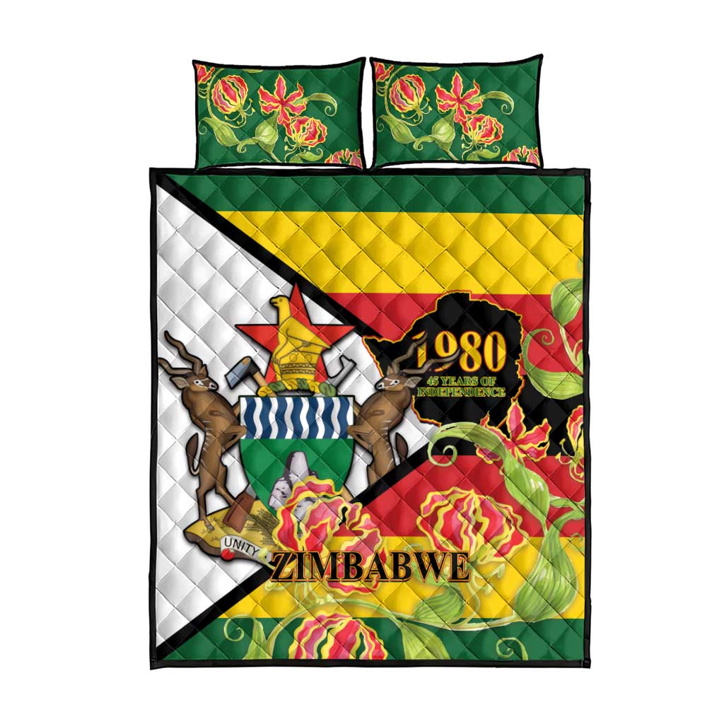 Nyika yeZimbabwe Quilt Bed Set Happy Independence Day - Flame Lily Flowers LT14
