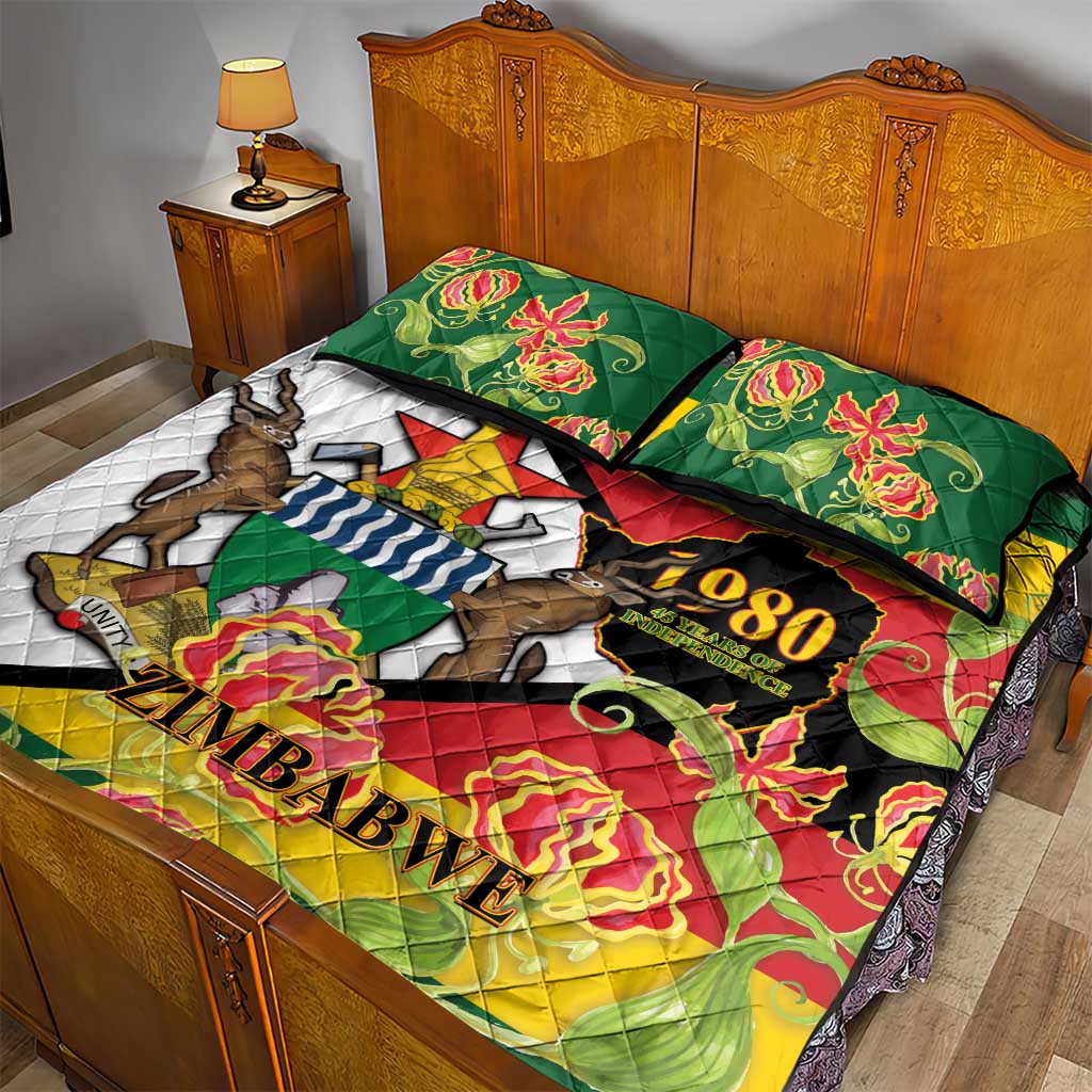 Nyika yeZimbabwe Quilt Bed Set Happy Independence Day - Flame Lily Flowers LT14