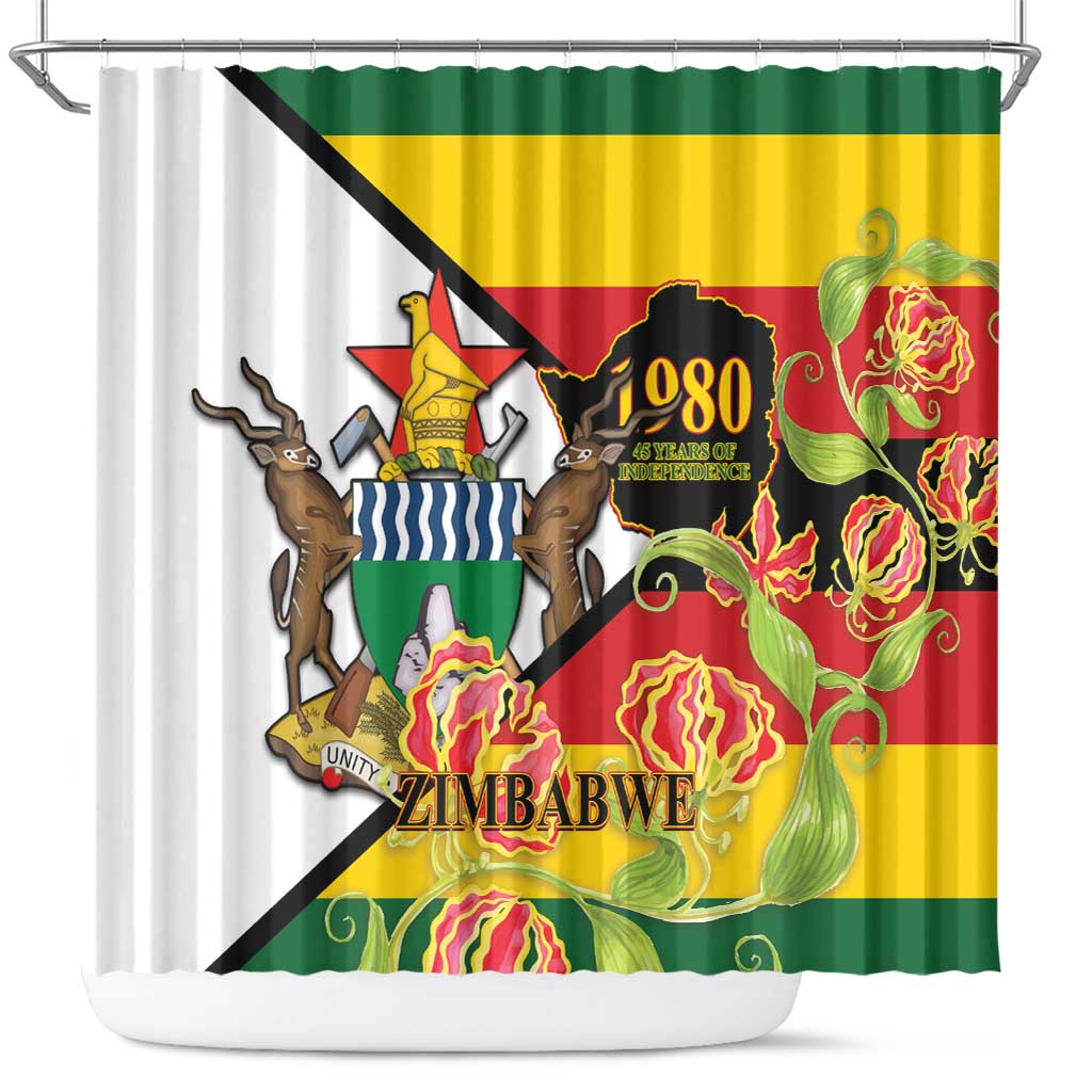 Zimbabwe Independence Day Shower Curtain Happy 45 Years Of Independence LT14