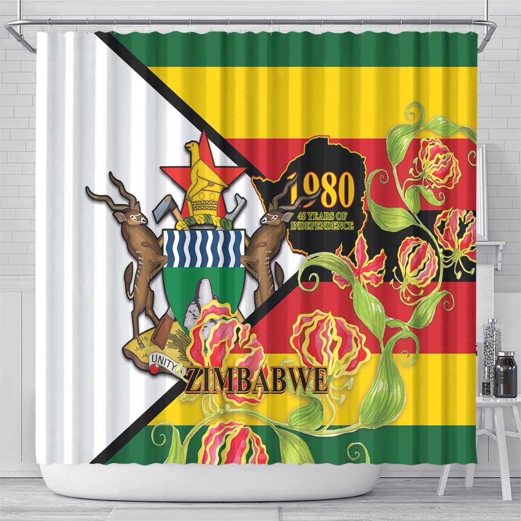 Zimbabwe Independence Day Shower Curtain Happy 45 Years Of Independence LT14