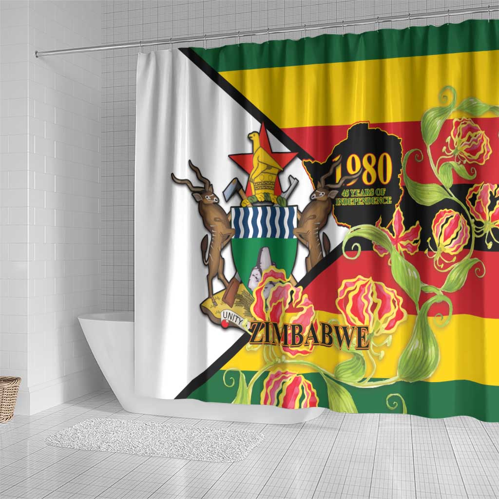 Zimbabwe Independence Day Shower Curtain Happy 45 Years Of Independence LT14