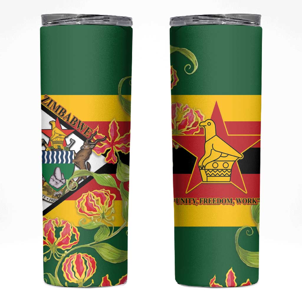 Nyika yeZimbabwe Skinny Tumbler Happy Independence Day - Flame Lily Flowers LT14