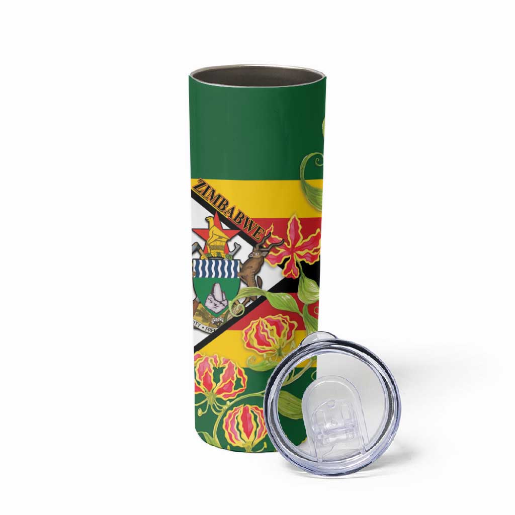 Nyika yeZimbabwe Skinny Tumbler Happy Independence Day - Flame Lily Flowers LT14