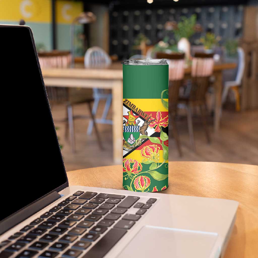 Nyika yeZimbabwe Skinny Tumbler Happy Independence Day - Flame Lily Flowers LT14