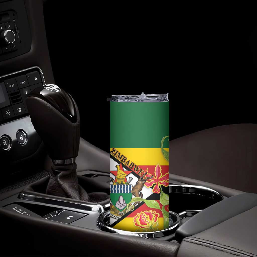 Nyika yeZimbabwe Skinny Tumbler Happy Independence Day - Flame Lily Flowers LT14