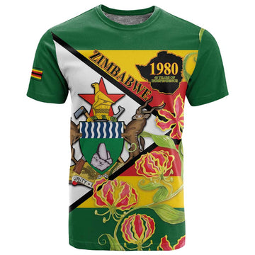 Nyika yeZimbabwe T shirt Happy Independence Day - Flame Lily Flowers LT14