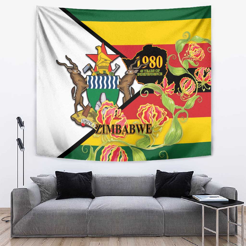 Nyika yeZimbabwe Tapestry Happy Independence Day - Flame Lily Flowers LT14