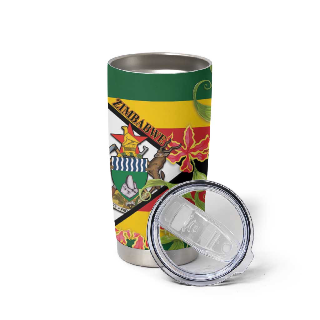 Nyika yeZimbabwe Tumbler Cup Happy Independence Day - Flame Lily Flowers LT14