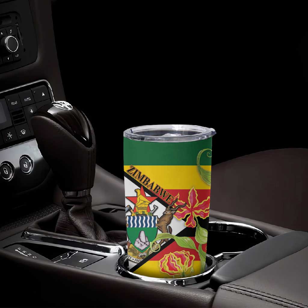 Nyika yeZimbabwe Tumbler Cup Happy Independence Day - Flame Lily Flowers LT14