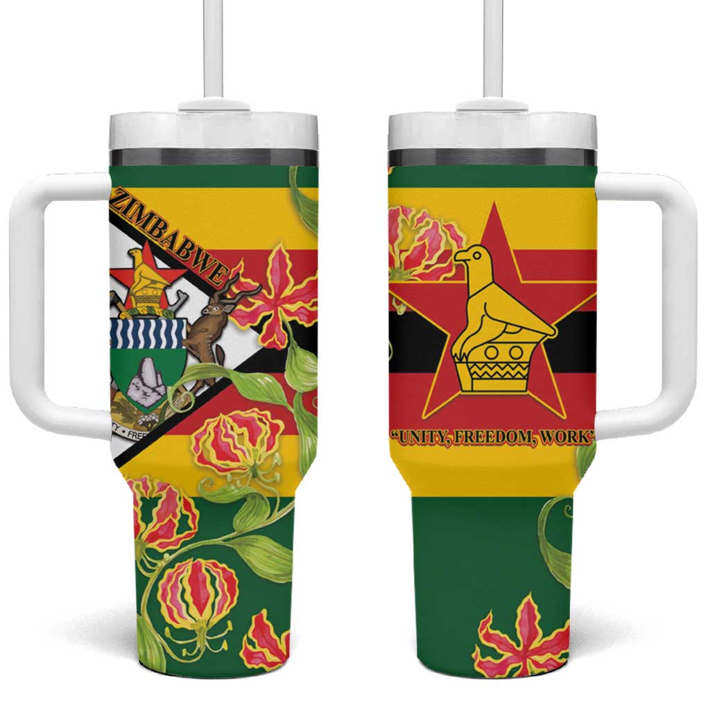 Nyika yeZimbabwe Tumbler With Handle Happy Independence Day - Flame Lily Flowers LT14