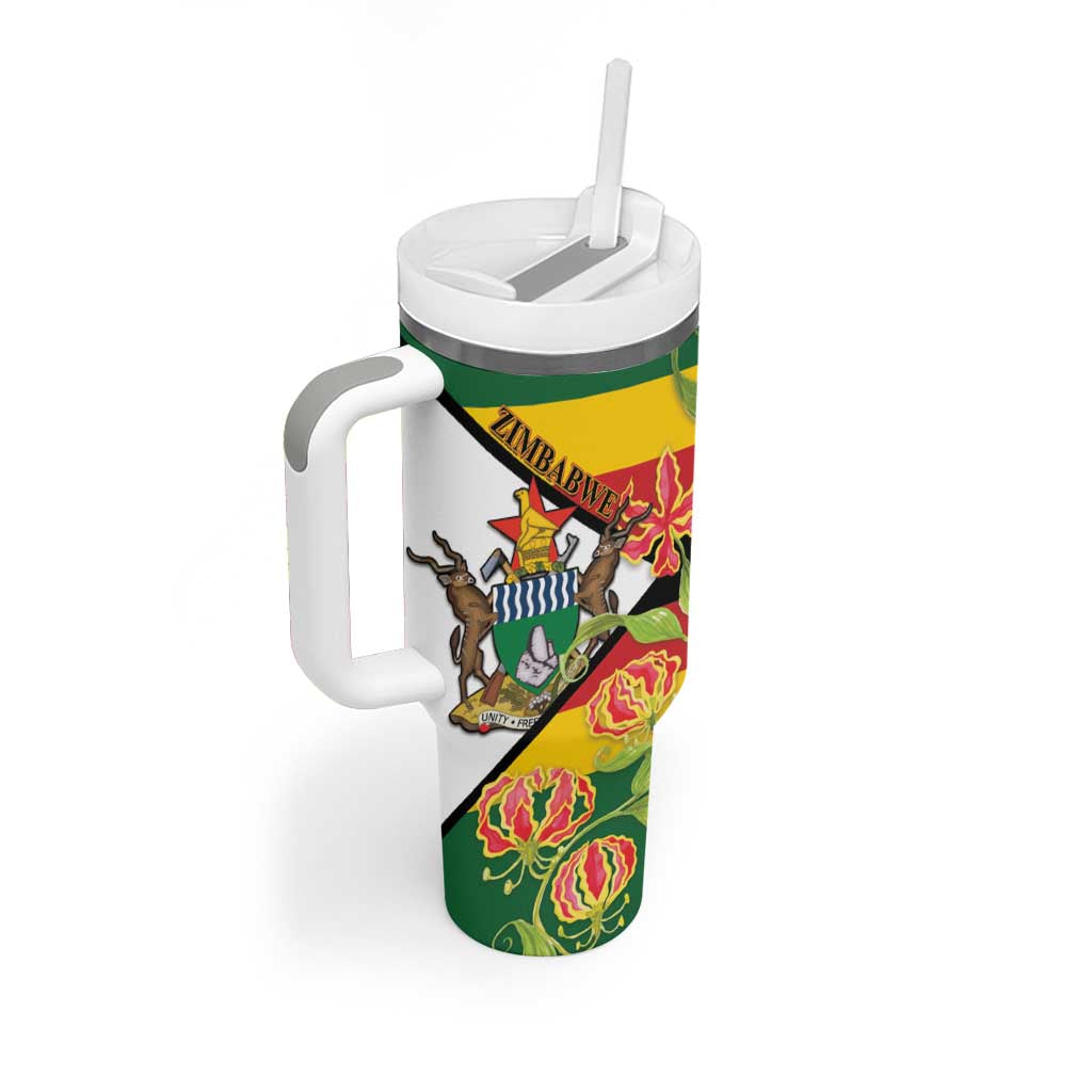 Nyika yeZimbabwe Tumbler With Handle Happy Independence Day - Flame Lily Flowers LT14