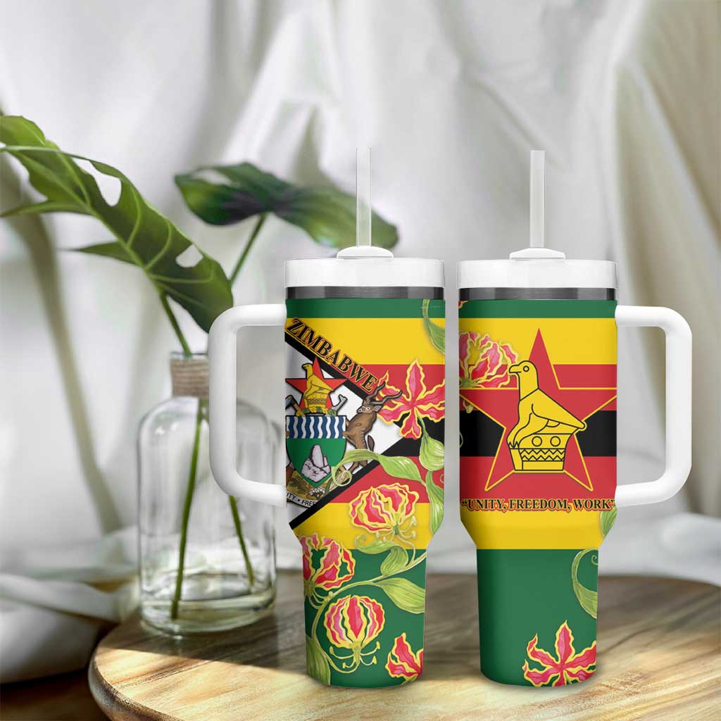 Nyika yeZimbabwe Tumbler With Handle Happy Independence Day - Flame Lily Flowers LT14