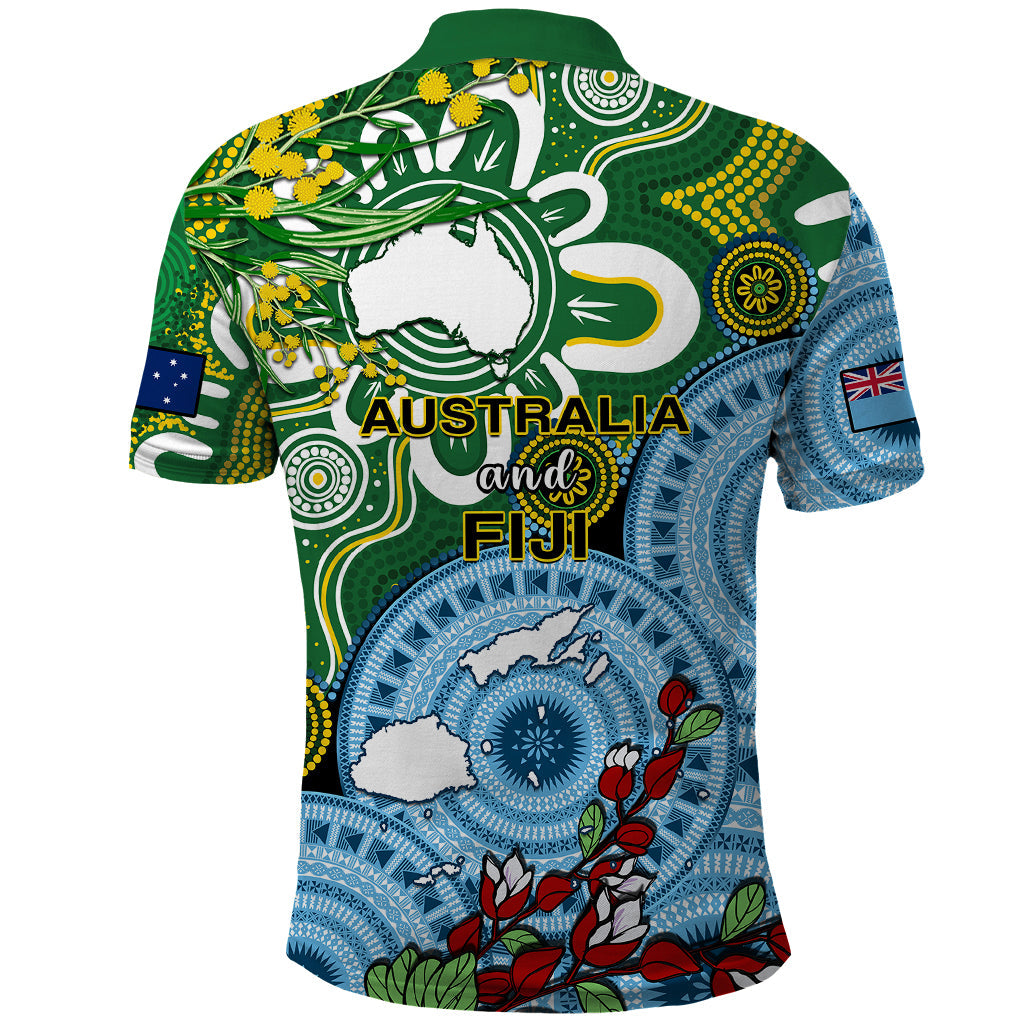Australia And Fiji Polo Shirt Aboriginal Mix Fijian Tapa Unique Style LT14