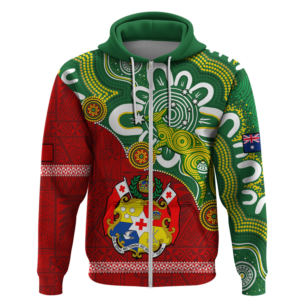 Australia And Tonga Hoodie Aboriginal Mix Tongan Ngatu Unique Style LT14