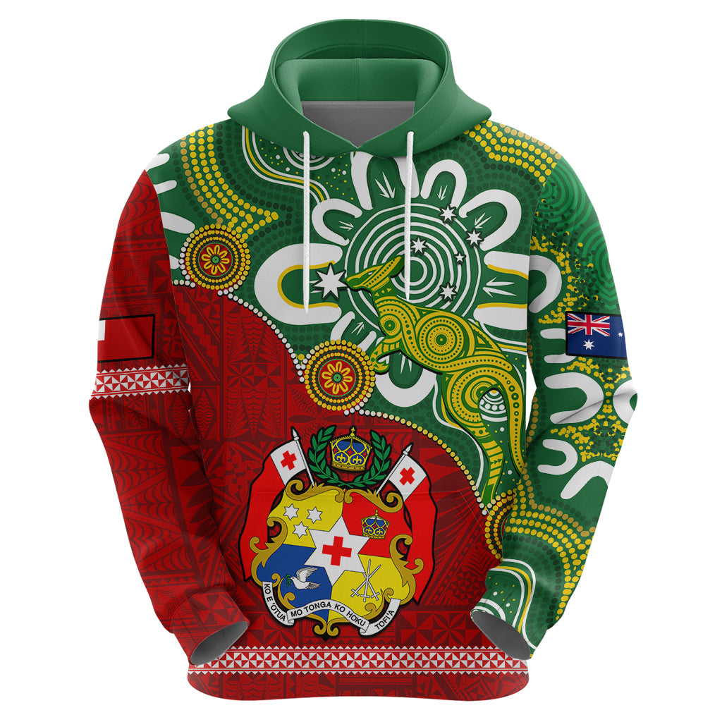 Australia And Tonga Hoodie Aboriginal Mix Tongan Ngatu Unique Style LT14